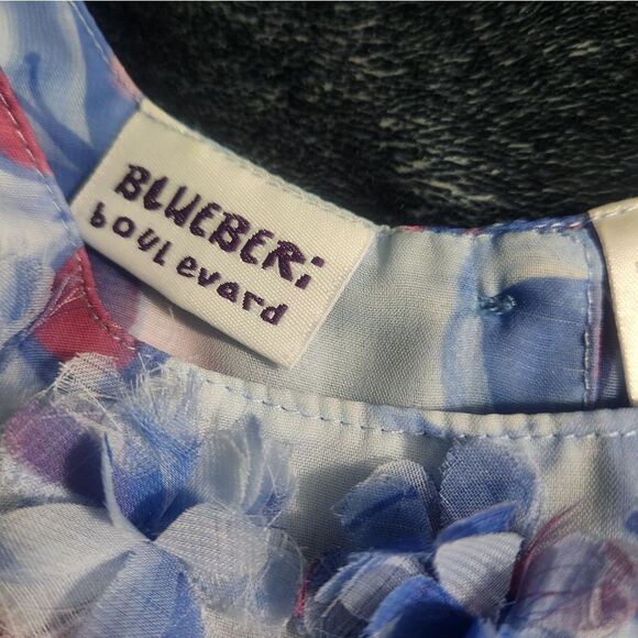 Girl's 5 Years Yellow Blue Lot od 3 Pieces  2 Dresses & Overall - Picture 14 of 16